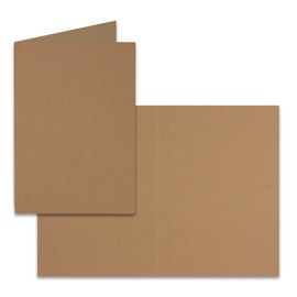 DIN A5 Folding Cards – Sand Brown (Kraft Paper) – Pack of 25 – Invitation Cards – Menu Cards – Church Book – Blank – 14.8 x 21 cm FarbenFroh by Gustav Neuser