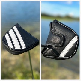 The Golf Club Trader NEW Black Vintage Style Golf Club Head Cover - Driver, Fairway, Hybrid, Putter - Putter (Mallet)