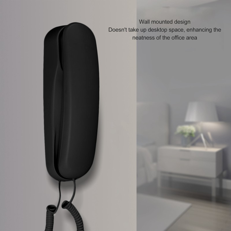Wall Mountable Telephone Multifunctional Clear Sound Corded Landline Phone for