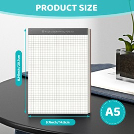 UNIANE Notizblock A5 Kariert Notizblöcke, 4 Stück Schreibblock Kariert A5, 70 Blatt(140 pro Block), 80 g/m² Premium-Papier, Schreibblock, Notizzettel Abreißbar für Büro, Haushalt, Schule, Uni