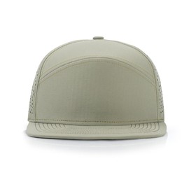 YuMENo Men's Flat Brim Baseball Cap Mesh Back Quick Dry Adjustable Performance Trucker Hats White