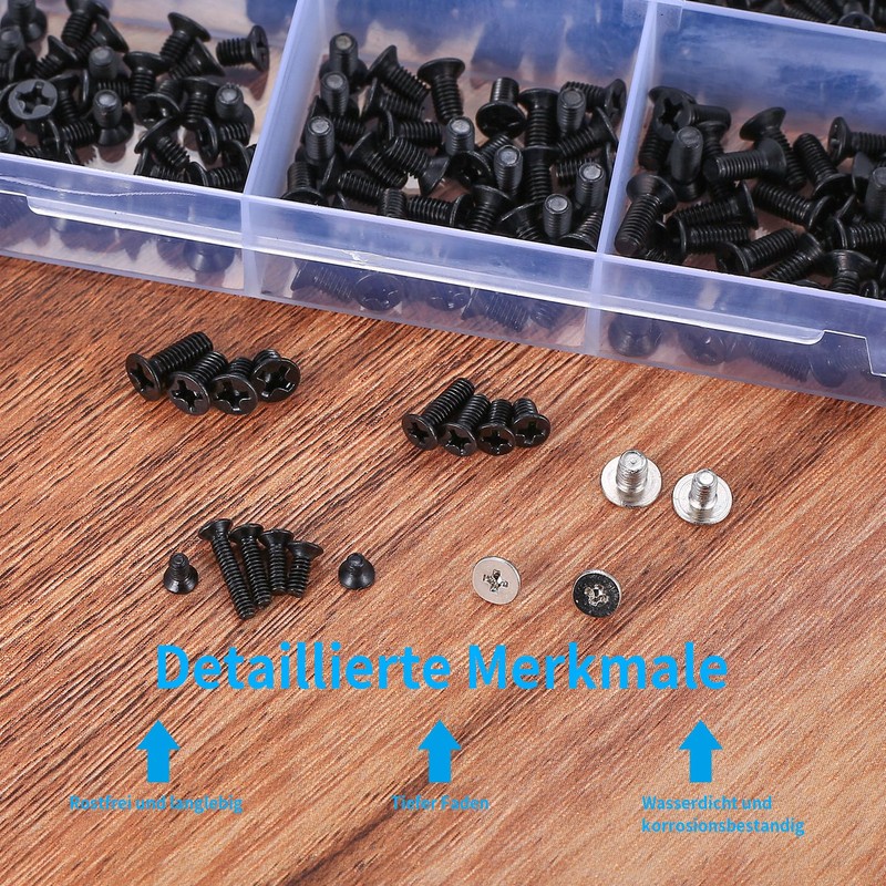 wugongshan 860 Pieces M2 M2.5 M3 Screws Set, Small Screws