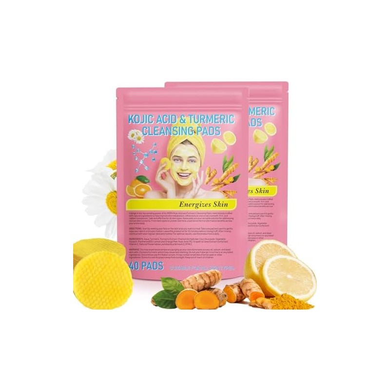 Discos Limpiadores con Ácido Kojic y Cúrcuma 40 PCS para