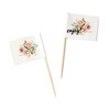 ECOFIESTA 50 x Finger Food Skewers Mini Flags 3 x