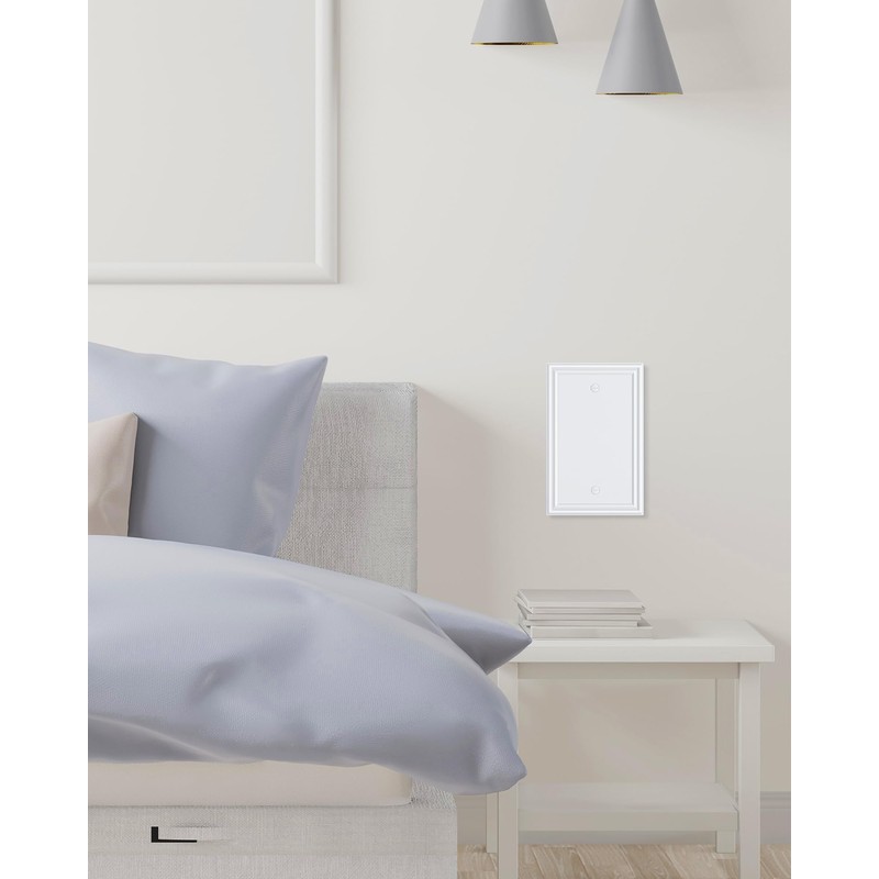TREEWELL 2-Pack Single Blank Wall Plates, Durable Solid Zinc Alloy