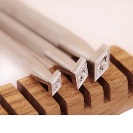 Singring Leather Stamps Diamond Lined Geometric Stamp Leather Stamping Tools in Stainless Steel 3D Geometric Pattern for DIY Leathercraft Carving Working (S)