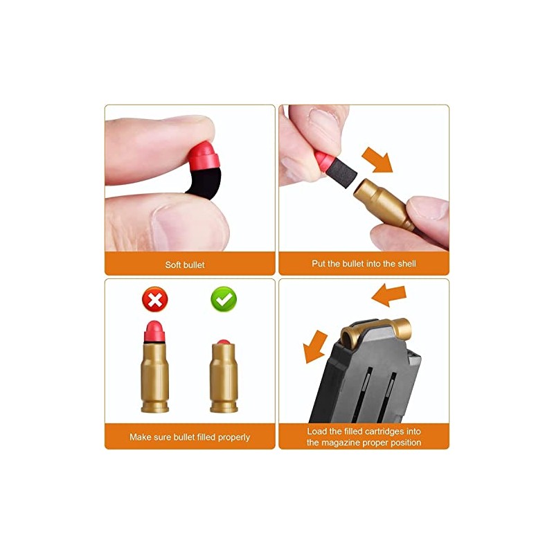 2Pack M1911 EVA Soft Foam Ejection Toy Blaster, Shooting with
