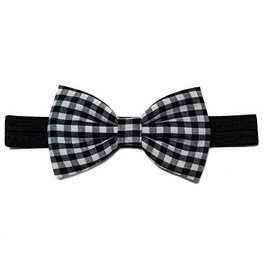EmilyRose Couture Gingham Hair Bows (Small Headband, Black)
