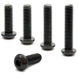 MonsterBolts - M4 x 12mm Button Head Socket Cap Screws, ISO 7380, Alloy Steel, Black Oxide, 100 Pack