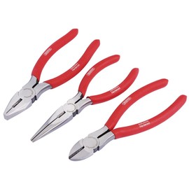 Draper Redline 3 Piece 160 mm Pliers Set with PVC Dipped Handles - For Home and Professional Use