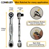 CONQUER Mini Combo Dual Ratchet Wrench with 1/4" Square Drive