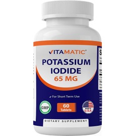 Vitamatic Yoduro de potasio 65 mg por porcin, 60 comprimidos, soporte para la tiroides, fecha de exp 032025                                           