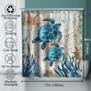 Final Friday Nautical Shower Curtain Teal Sea Turtles Theme Fabric