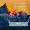 Mountain Necklace Sterling Silver Turquoise Mountain Pendant Teardrop Jewelry Gifts
