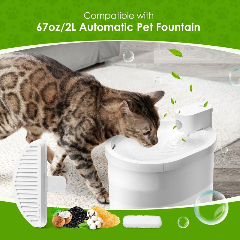 Cat Fountain Filters for Wireless Operated 67oz/2L, 9 Pack Replacement