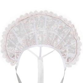 DUNHAO COS Queen Elizabeth Costume Collar Gothic Lace Stand Up Collar Tudor Queen Collar Cosplay Accessories-White