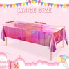 FunnyPars 4 Pack Iridescent Pink Plastic Tablecloths, FunnyPars Shiny Disposable