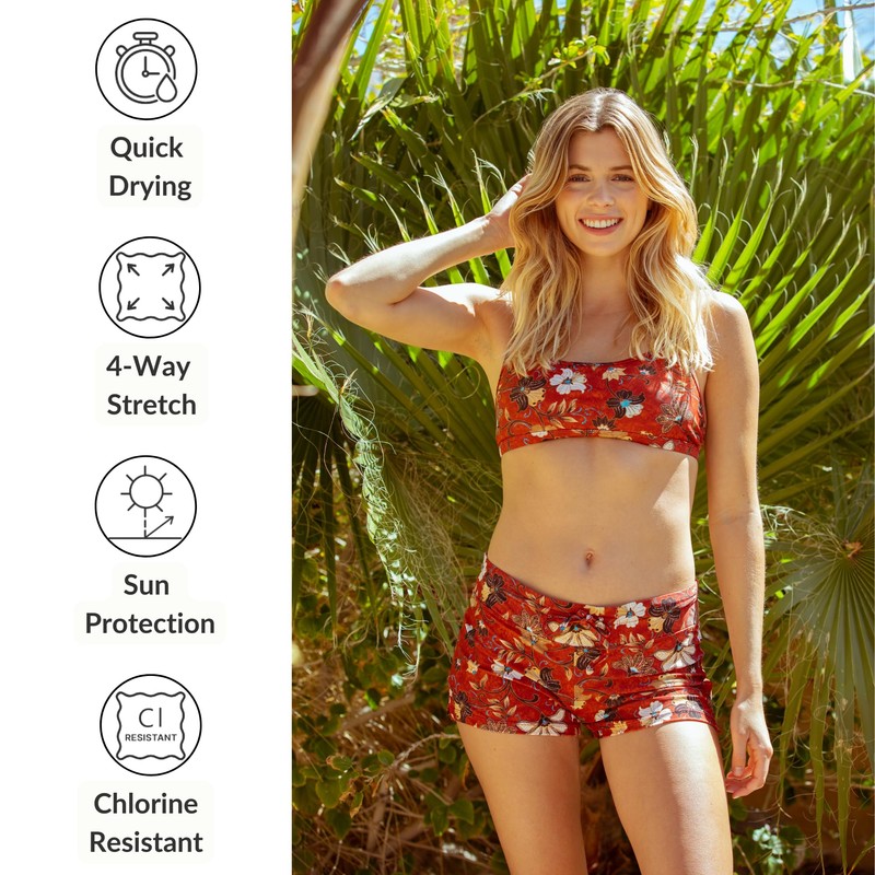 Sporti Active Double Cross Workout Bikini Top - Nutmeg -