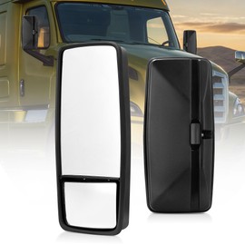 YITAMOTOR Left Driver Side Mirror Door Mirror Compatible With 2008-2023 ISUZU NPR NPR-HD NQR NRR Chevy GMC W3500 W4500 W5500 Truck 4HK1 4JJ1 Manual Control Rear Vide Side Mirror Black