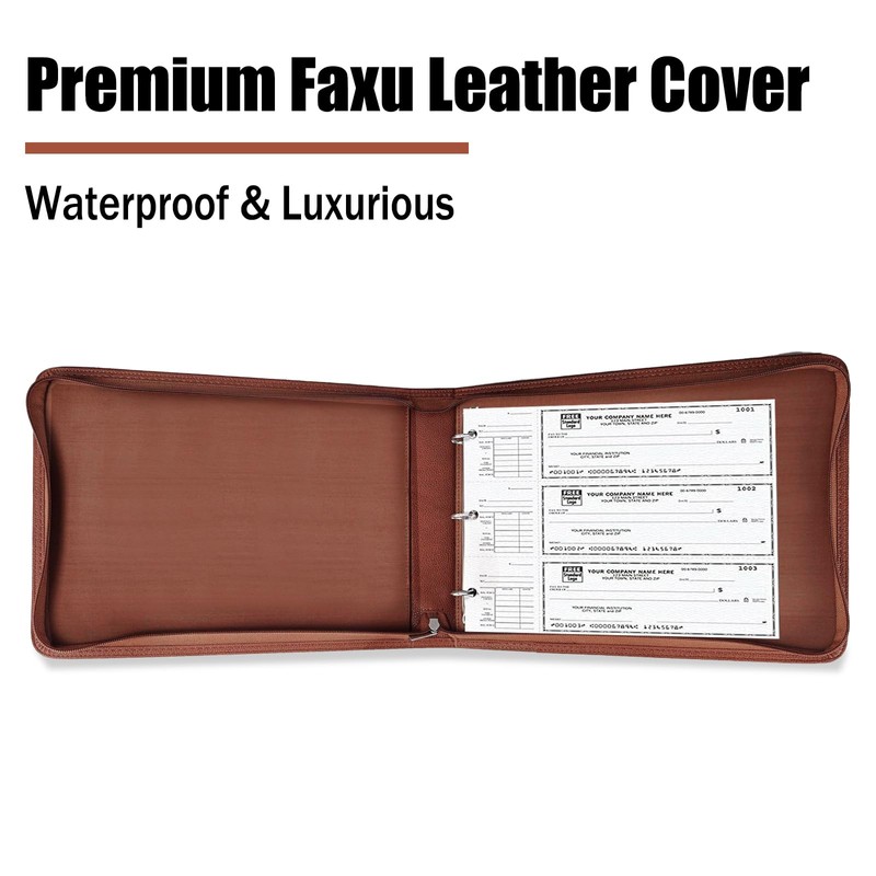 LLi Cufite 3 Rings Check Binder for End-Stub Deskbook Checks,