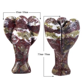 SUNYIK Dragon Blood Love Heart Guardian Angel Figurine Hand Craved Pocket Statue for Office & Home Decor 3 Inch