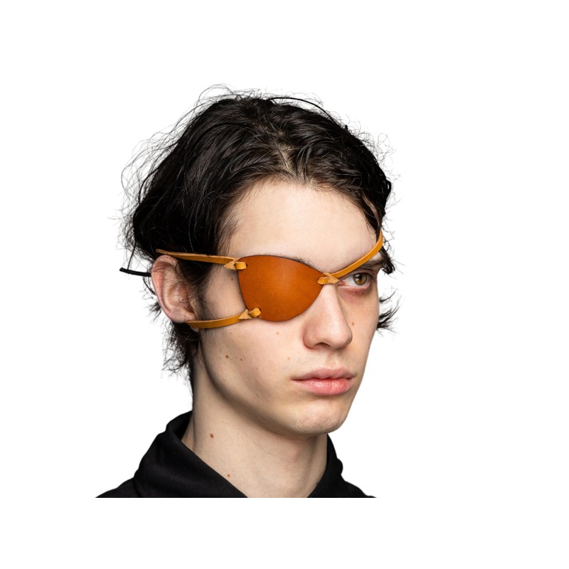 Premium Handmade Metal Gear Leather Eye Patch with Soft Foam