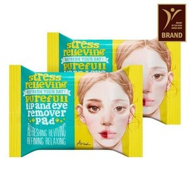 Ariul Stress Relieving Purefull Lip and Eye Remover Pad 30 Sheets x 2-Pack - Lip and Eye Remover Pad