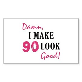 CafePress Hot 90Th Birthday Rectangle Sticker Rectangle Bumper Sticker Car Decal