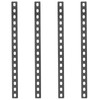 GBGS 4 Pack 16" Black Mending Plate,Slotted Flat Bar Brackets,1/8"