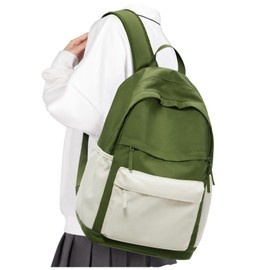 VGCUB School Backpack Teenager Girls School Bag Waterproof Lightweight Backpack Women for School Teenager Girls Boys School Bag Women's Backpack Casual Daypacks Aesthetic Beige Green