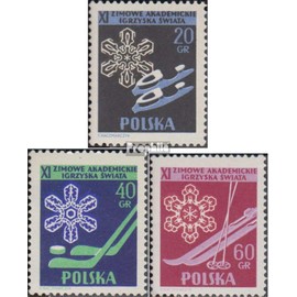 Poland 956-958 (complete.issue.) unmounted mint/never hinged ** MNH 1956 Winter Sports Championships (Stamps for collectors) Winter sports (skiing/ice hockey/bobsleigh ...)