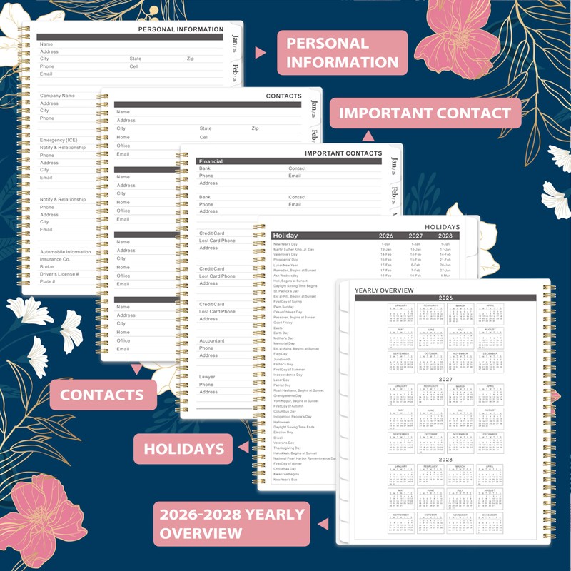 2026-2027 Monthly Planner/Calendar - Jan. 2026 - Dec. 2027, 9"