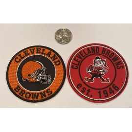 Cleveland Browns (2)-CLEVELAND BROWNS vintage Style CLASSIC embroidered iron on patches 3"x 3"