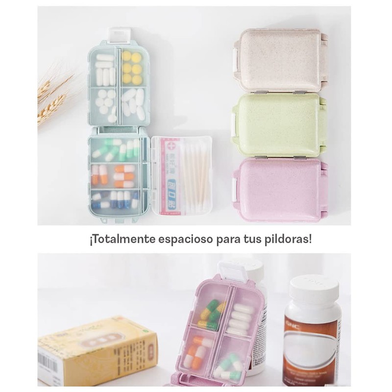 Mebix TRD Caja Organizadora de Pastillas Portátil con 8 Compartimentos