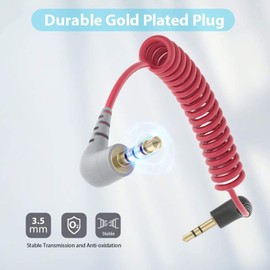 Goshyda 3.5mm TRS to TRRS Microphone Cable, Right Angle Adapter Microphone Cable Male to Male for BOYA for Rode SC7, for VideoMic for External VideoMicro Go Microphones