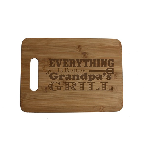 Everything is Better on Grandpa's Grill Engraved Bamboo Wood Cutting