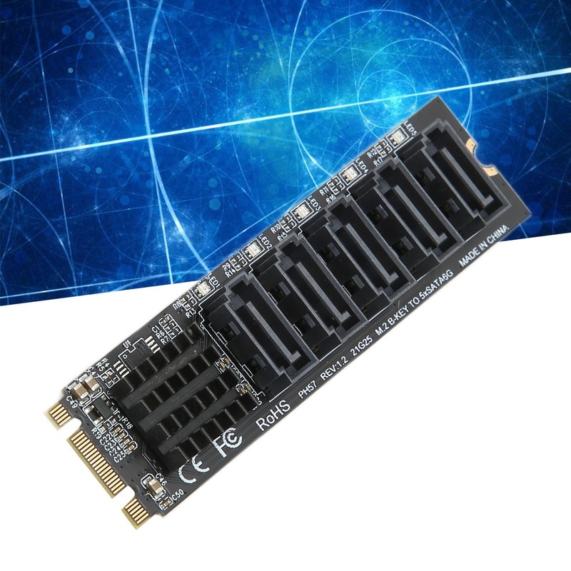 Convert Adapter Card M.2 NGFF BKEY SATA to 5 Port