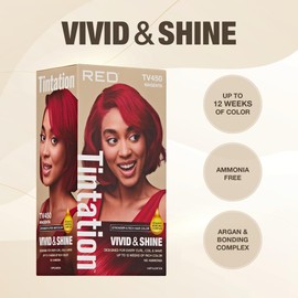 Red by Kiss Tintation Vivid & Shine Permanent Hair Dye – High Lift Formula with Argan Oil & Vitamin E, Bonding Complex, Sulfate & Ammonia Free, 100% Gray Coverage, Lasts 12+ Weeks (Magenta)