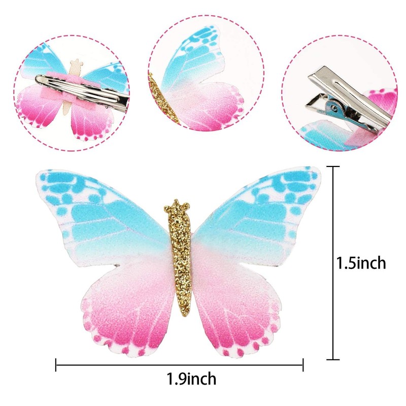 Boao 18 Pieces Glitter Butterfly Hair Clips for Teens Women