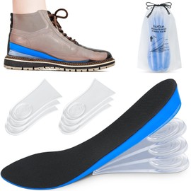 DLMDLM 4 Layers Adjustable Height Increase Insoles, 3/4 Length Shock Absorption Shoe Lift Inserts, Cushion Heel Lift Inserts for Leg Length Discrepancies and Achilles Tendonitis (Large)