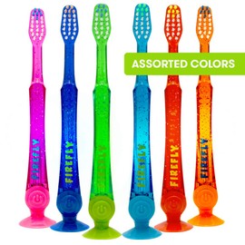 Firefly Light-Up Timer Kids Toothbrush with Suction Cup, Soft - 2 Count (Pack of 1), Assorted