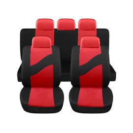 Susy Shop Universal Car Seat Covers LS08 | Comfortable Front and Back Set | Protection for Small Medium Seats | No SUV (Red)