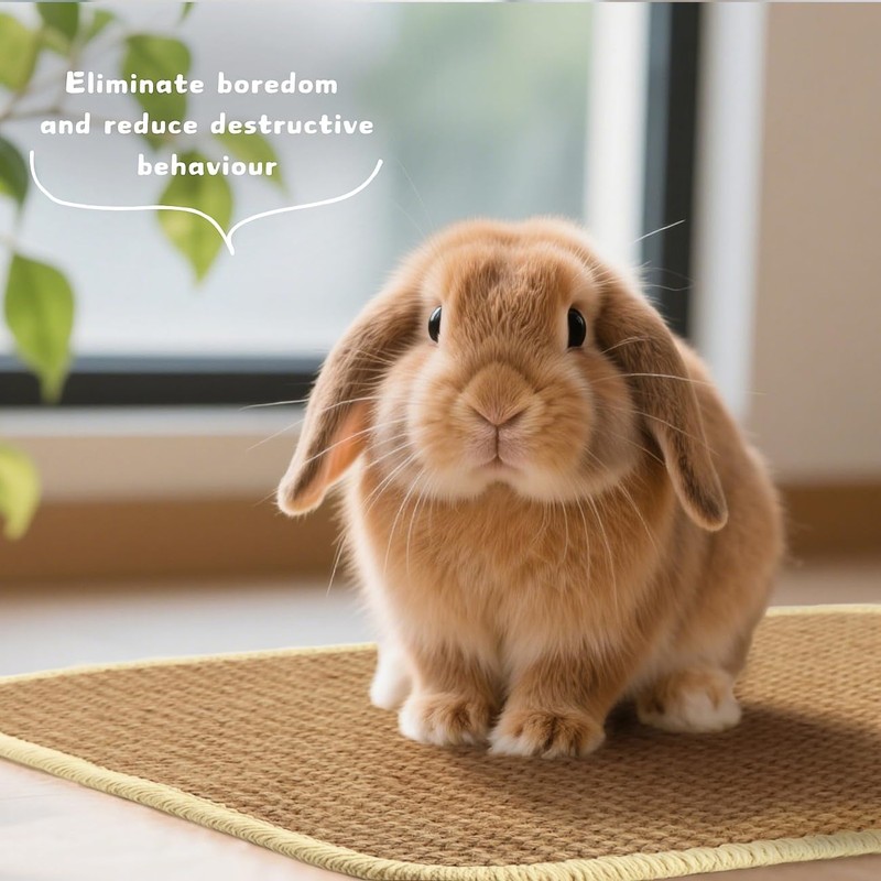 3 Pack Rabbit Scratching Pads - Soft Jute Chew Mats