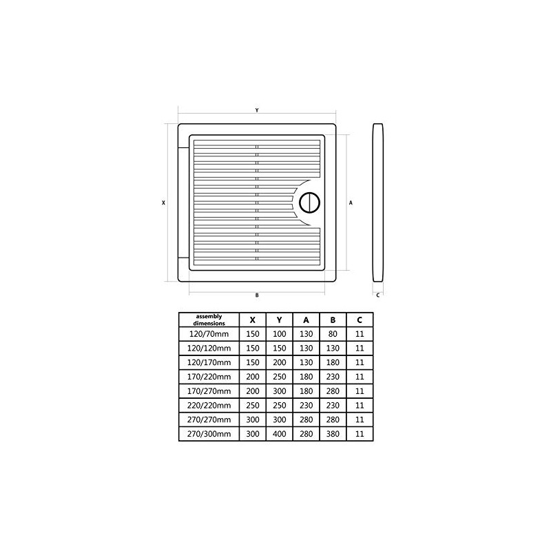 150x150mm Thin Access Panels Inspection Hatch Access Shuttered Door Plastic