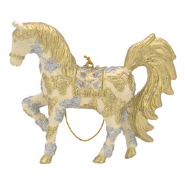 crafts & design Charming Horse, Decorative Hanger, Cream/Gold, Ornaments, Christmas Tree Decoration, 11 cm