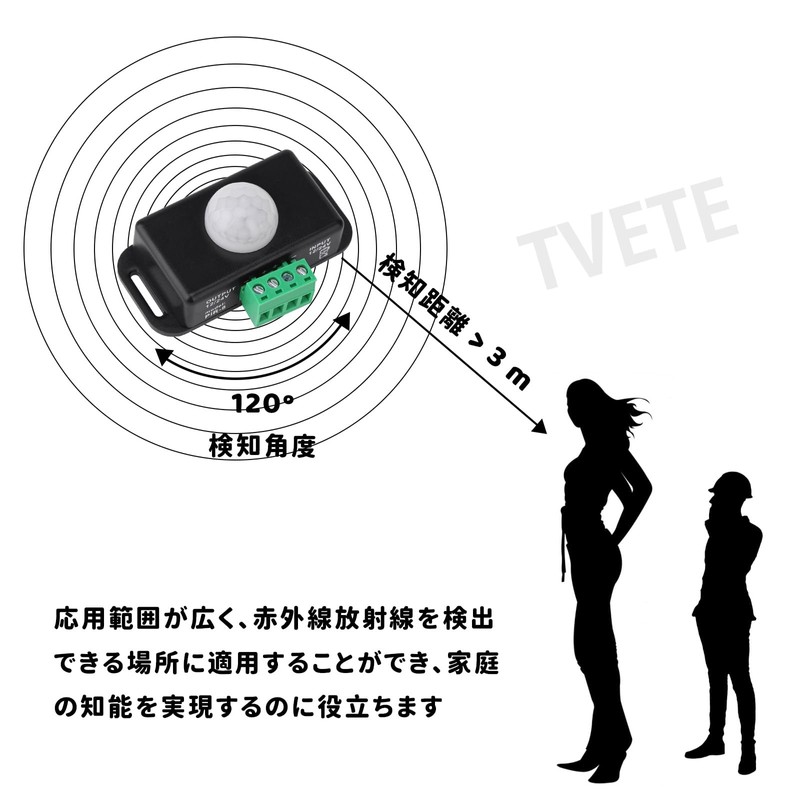 TVETE Switch, Motion Sensor, Motion Sensor Unit, Infrared Sensor, Delay