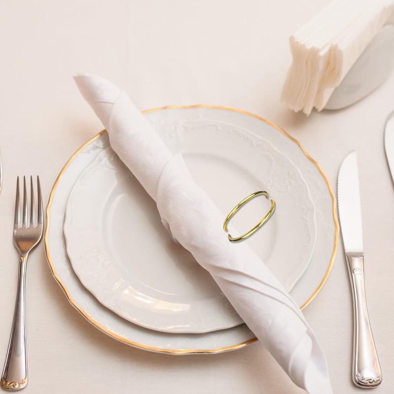 Cosmeria Golden Napkin Rings Metal Napkin Holders For Christmas, Weddings