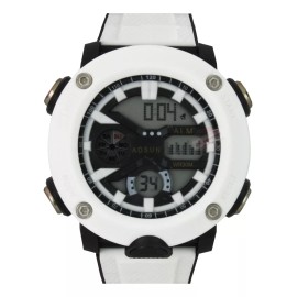 J.H. Company Reloj Digital Para Hombre Militar Sport Sumergible Led Correa Blanco