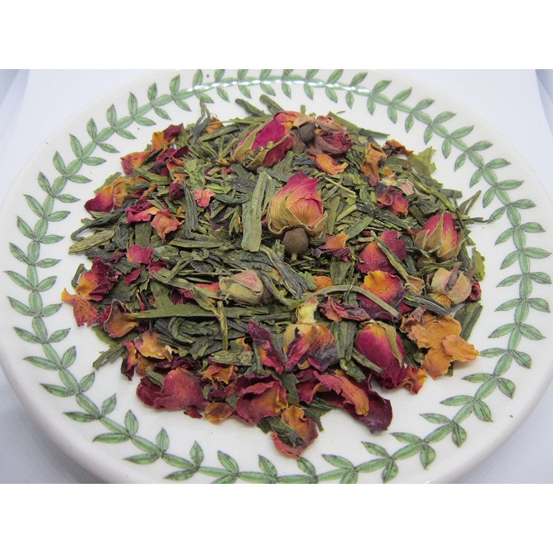 Rose Green Tea - Premium Green Tea Loose Leaf with