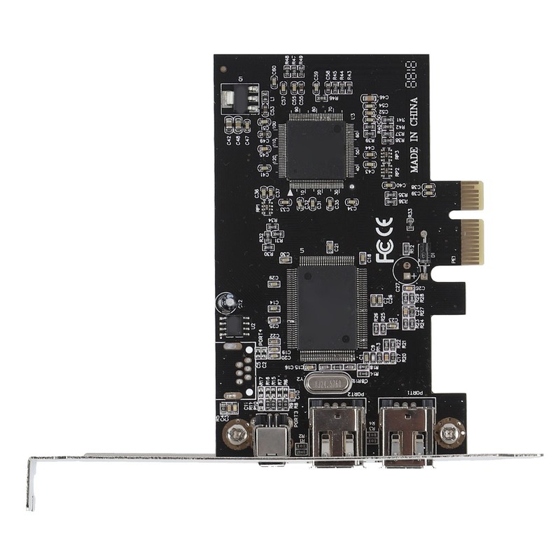 PCIE 1X to 3 Port 1394A Firewire Riser Card Dual